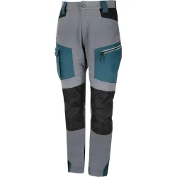 
                  LAHTIPRO Spodnie damskie szaro-czarno-turkusowe, rozmiar XXL, model L4054305
